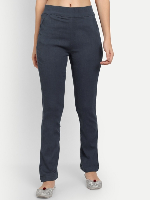 

APELLA Women Grey Textured Trousers