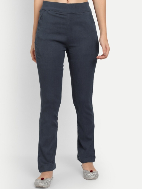 

APELLA Women Grey Textured Trousers