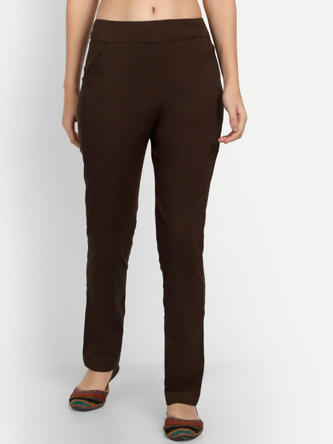 

APELLA Women Coffee Brown Trousers