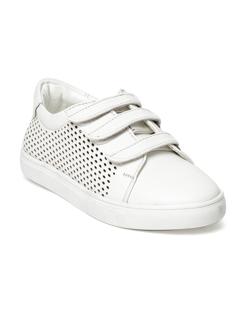 

Bruno Manetti Women White Cut-Out Sneakers