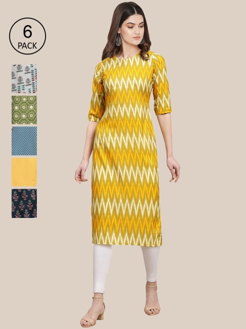 

KALINI Women Multicoloured Geometric Printed Crepe Kurta, Multi