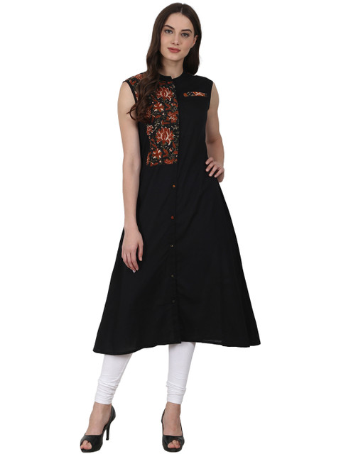 

Nayo Women Black A-Line Kurta
