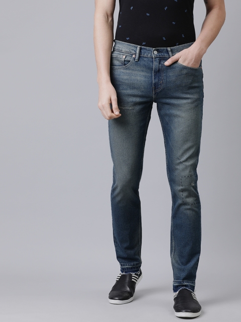

Levis Men Blue Slim Fit Mid-Rise Low Distress Stretchable Jeans