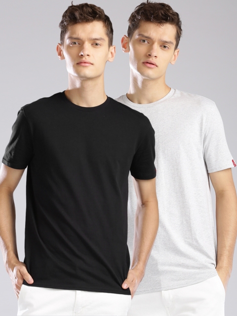 

Levis Men Pack of 2 Assorted Pure Cotton T-shirts, Black