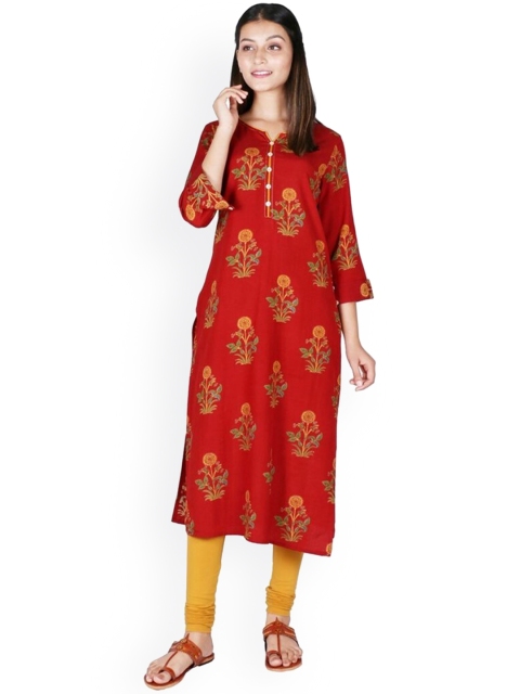

SUTI Women Red Ethnic Motifs Printed Kurta