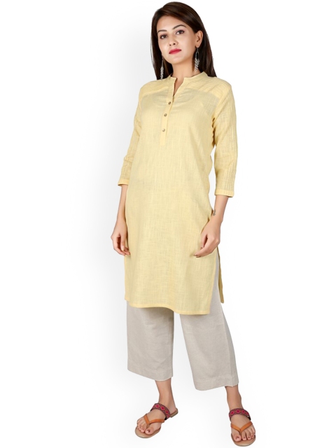 

SUTI Women Yellow Solid Kurta