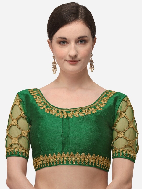 

Fab Dadu Women Green Embroidered Saree Blouse