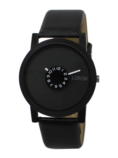 

LOREM Men Black Dial & Black Straps Analogue Watch