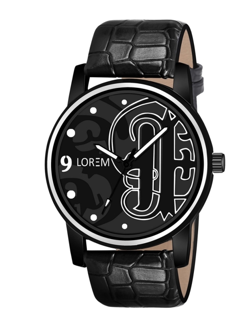 

LOREM Men Black Printed Dial & Black Wrap Around Straps Analogue Watch LR70-CM