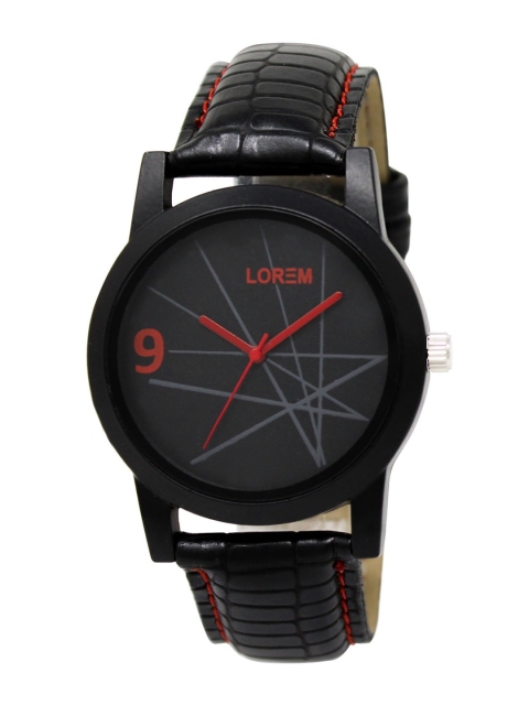 

LOREM Men Black Printed Dial & Black Straps Analogue Watch