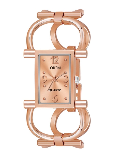 

LOREM Women Rose Gold-Toned Dial & Rose Gold Toned Bracelet Style Straps Analogue Watch