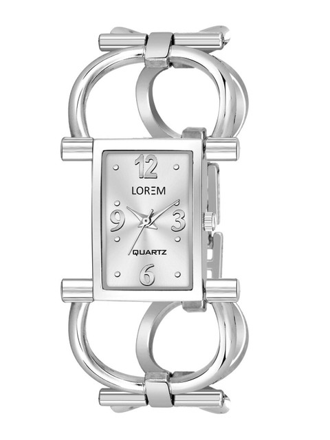 

LOREM Women Silver-Toned Dial & Silver Toned Bracelet Style Straps Analogue Watch