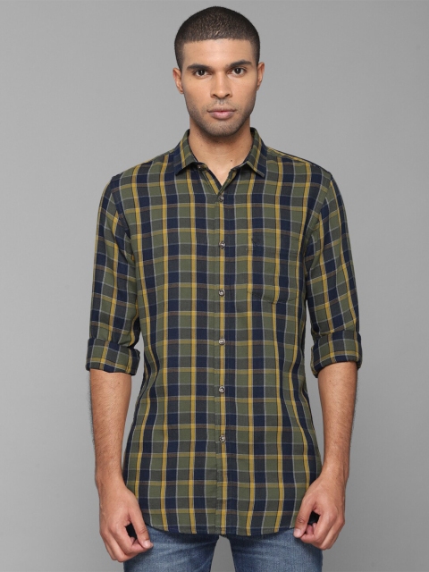 

Allen Solly Men Blue Slim Fit Tartan Checks Checked Casual Shirt