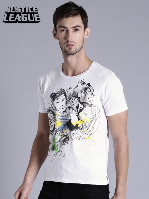 

Kook N Keech Justice League Men White Printed Round Neck T-shirt