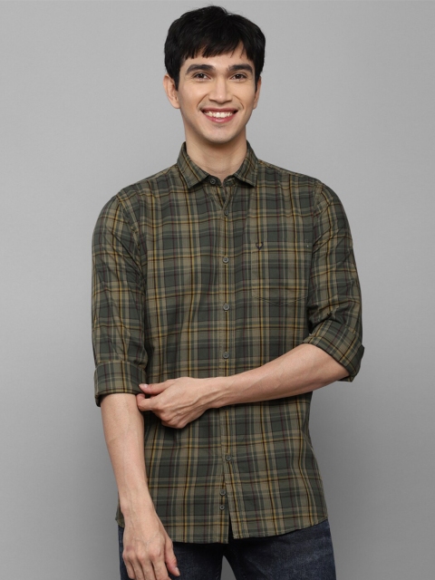 

Allen Solly Sport Men Green & Yellow Checked Cotton Casual Shirt