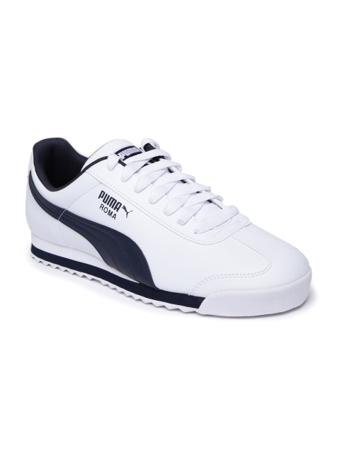 

Puma Men White Solid Roma Basic Sneakers