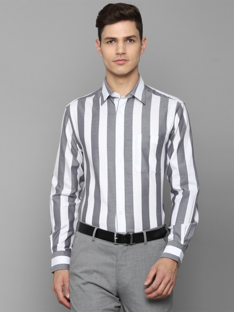 

Louis Philippe Men Grey Striped Formal Shirt