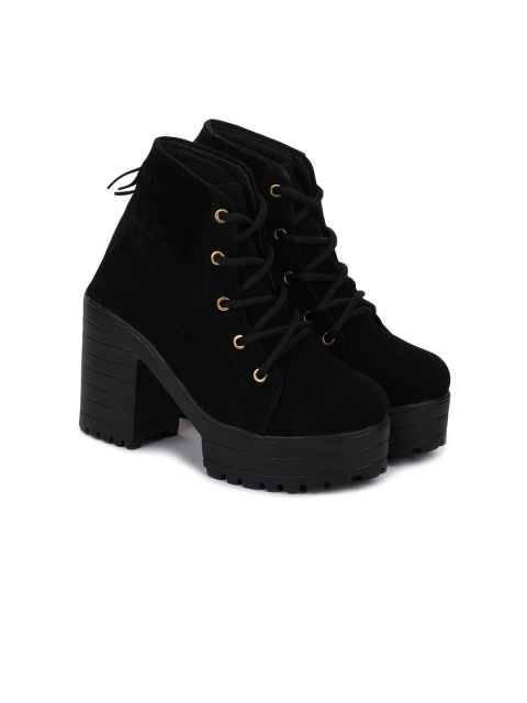 

Luv Byt Women Black Solid Chunky Boots