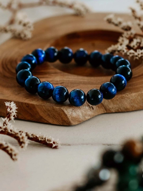 

Young & Forever Unisex Purple Brass Tigers Eye Bracelet