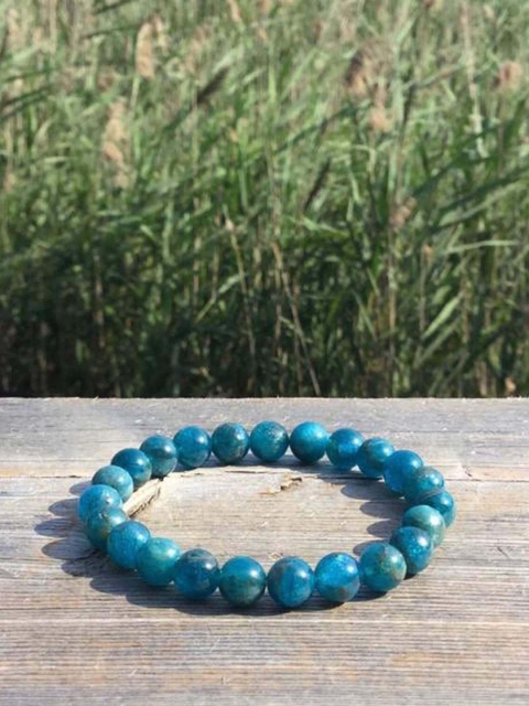 

Young & Forever Unisex Turquoise Blue Apatite Stone Bracelet