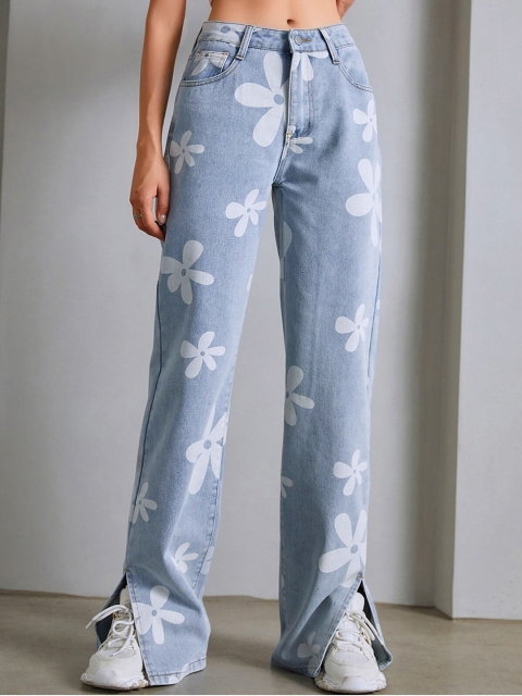 

URBANIC Women Blue Wide Leg Heavy Fade Jeans