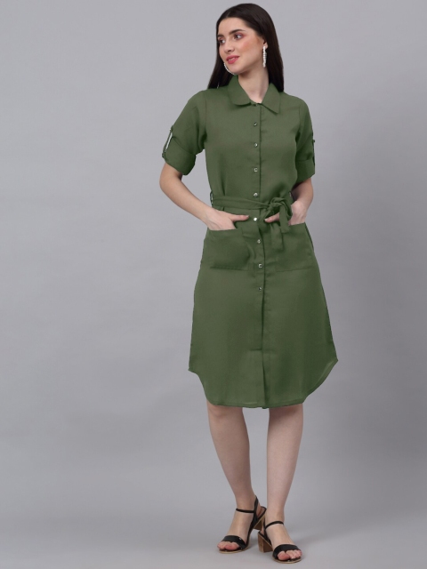 

NEUDIS Olive Green Shirt Dress