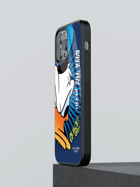 

macmerise Blue Printed Quack Off Glass iPhone 12 Pro Back Case