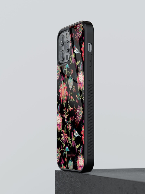 

macmerise Black Floral Printed iPhone 12 Pro Max Back Case