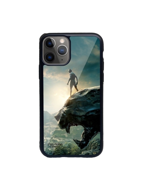 

macmerise Blue & Black Panther Glorified Printed Lumous LED iPhone 11 Pro Glass Back Case