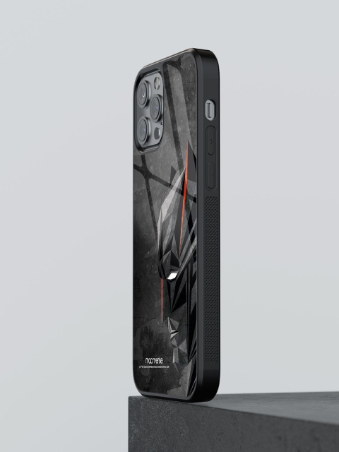 

macmerise Black Batman Geometric Printed iPhone 13 Pro Glass Back Case
