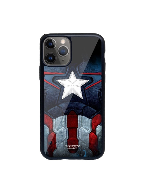 

macmerise Blue & Red Cap Am Suit Printed iPhone 11 Pro Max Back Case, Black