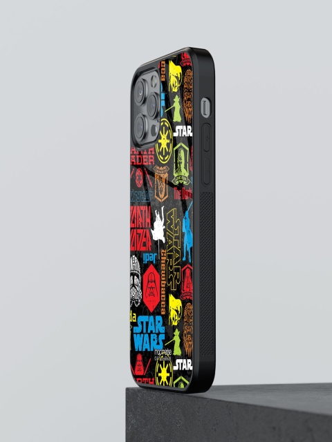 

macmerise Red Printed Star wars mashup Glass iPhone 12 Pro Max Back Case, Multi