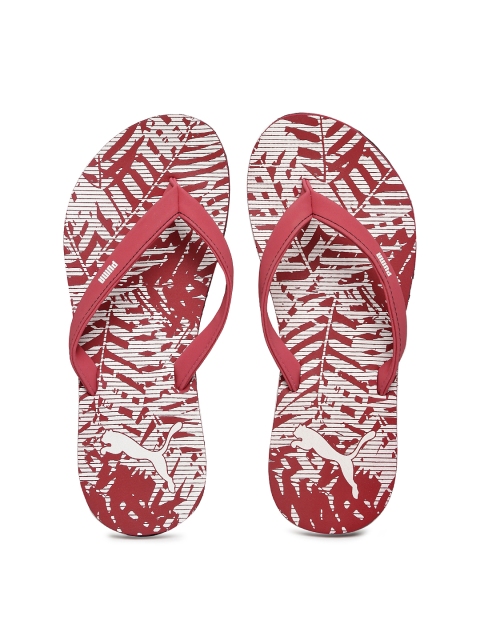 

Puma Women Red & White Printed Ronni Flip-Flops, Pink