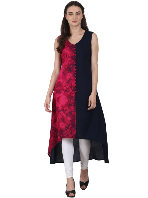 

Nayo Women Black & Red Printed A-Line Kurta