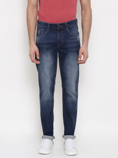 

U.S. Polo Assn. Denim Co. Men Blue Mid-Rise Low Distress Jeans