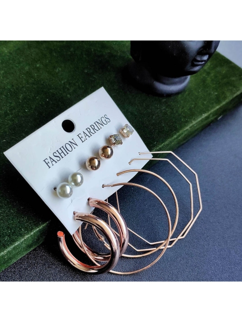 

ANNA CREATIONS Rose Gold Contemporary Hoop Earrings