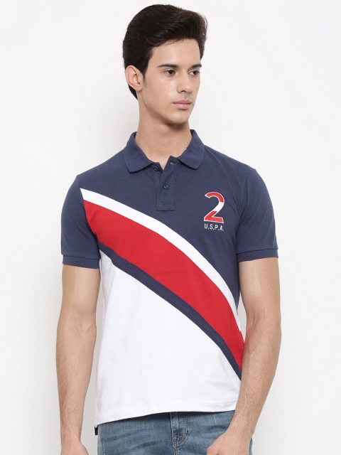 

U.S. Polo Assn. Men Navy Solid Polo T-shirt, Navy blue