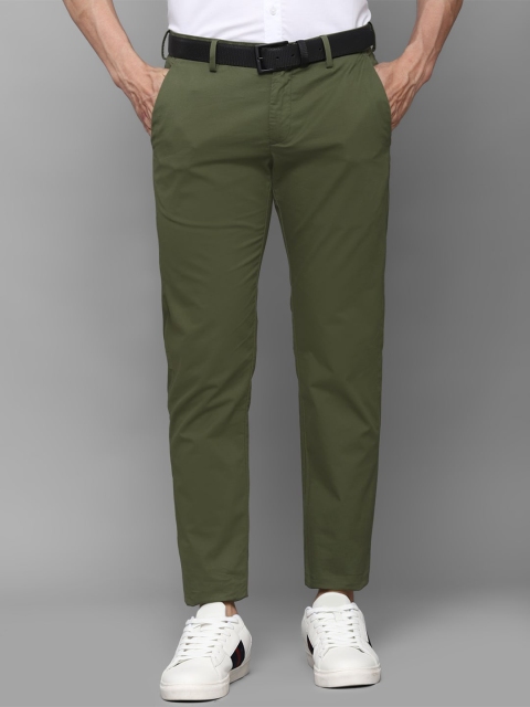 

Allen Solly Men Olive Green Slim Fit Trousers