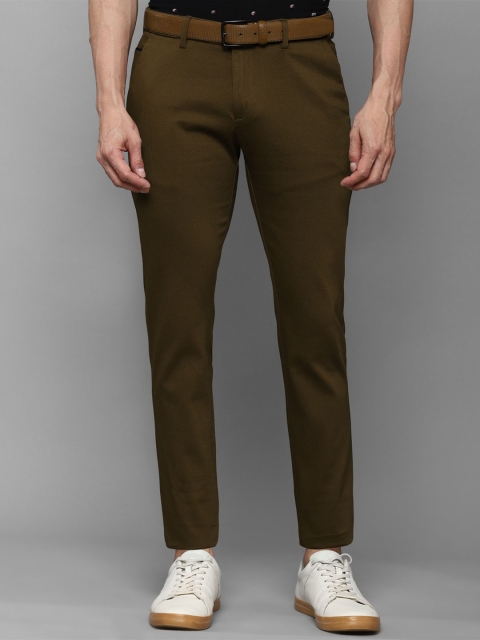 

Allen Solly Men Olive Green Slim Fit Trousers