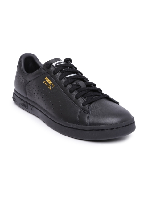 

Puma Men Black Leather Court Star Sneakers