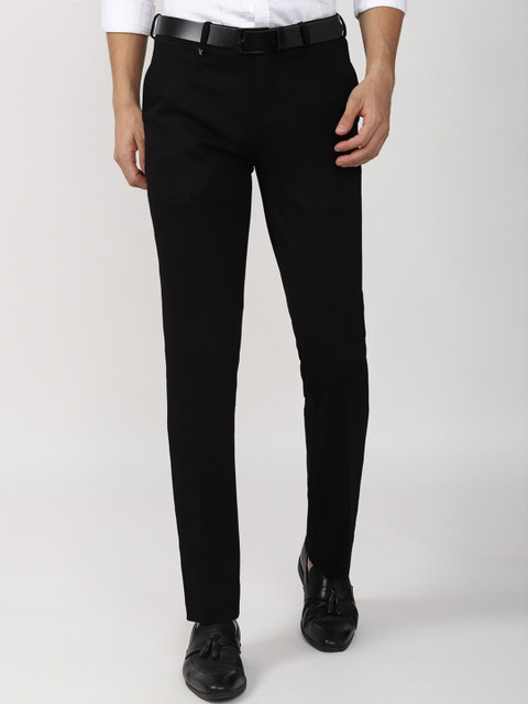 

V Dot Men Black Skinny Fit Formal Trousers