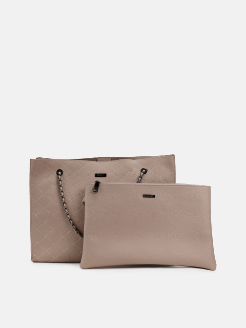 

Kazo Beige Set Of 2 Structured Shoulder Bag
