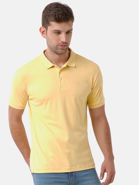 

Classic Polo Men Yellow Polo Collar Slim Fit T-shirt
