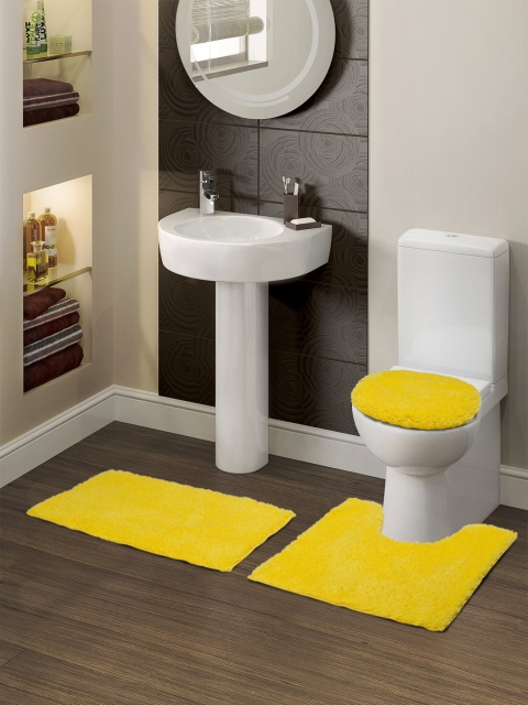 

SPACES Contour Set of 3 Yellow Bath Rugs