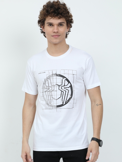 

COOFT Men White Printed Pure Cotton T-shirt