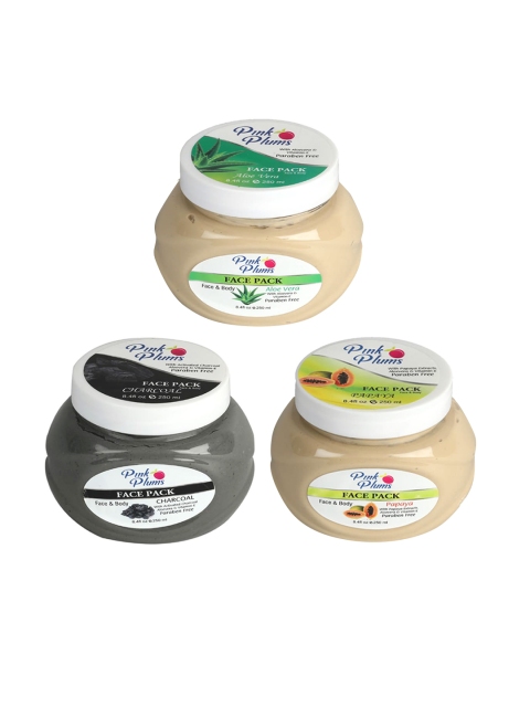 

Pink Plum Paraben Free Aloevera CHARCOAL PAPAYA Face & Body Face Pack, Multi