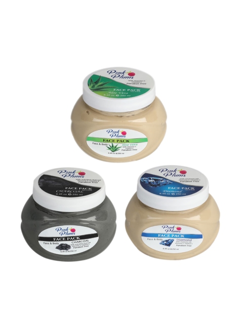 

Pink Plum Paraben Free Aloevera CHARCOAL Diamond Face & Body Face Pack, Multi