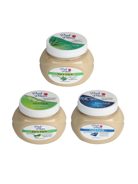 

Pink Plums Set Of 3 Paraben Free Face & Body Pack-250 Ml Each, Multi