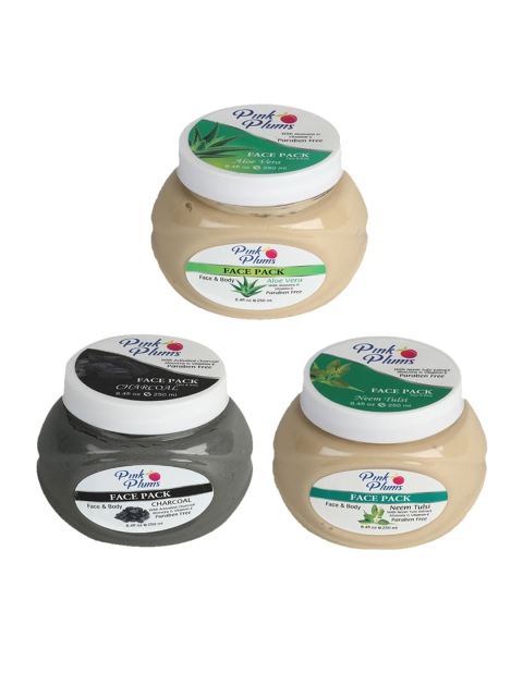 

Pink Plum Set Of 3 Paraben Free Face & Body Pack, Multi
