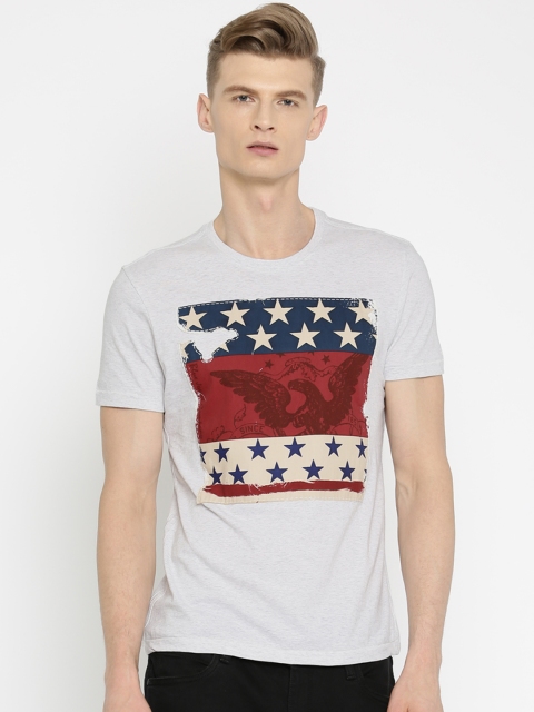 

Arrow Blue Jean Co. Men Off-White Printed Polo Collar T-shirt
